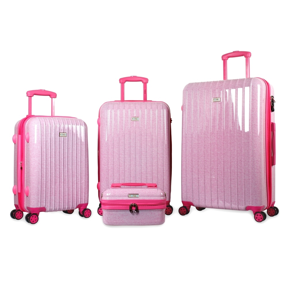 pink hard suitcase