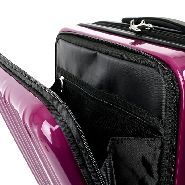 hard case carry on luggage with front pocket