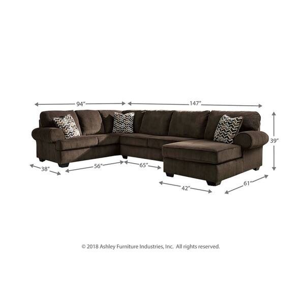 Jinllingsly Chocolate 3piece Sectional Sofa Bed Bath & Beyond 26628636