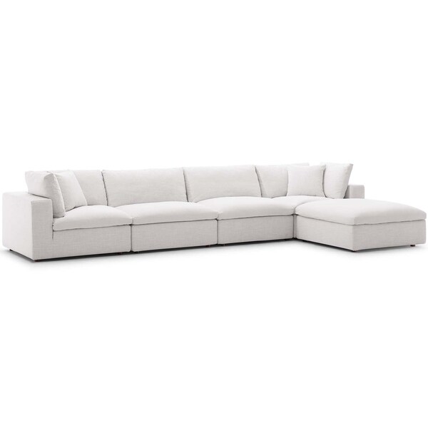 Copper Grove Hrazdan Fabric/Wood Down-filled Over-stuffed 5-piece Sectional Sofa Set