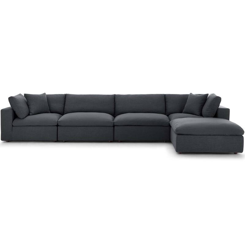 Copper Grove Hrazdan Fabric/Wood Down-filled Over-stuffed 5-piece Sectional Sofa Set