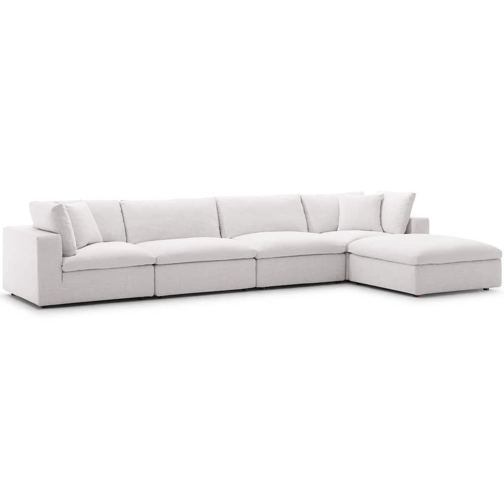 Copper Grove Hrazdan Fabric/Wood Down-filled Over-stuffed 5-piece Sectional Sofa Set