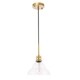 preview thumbnail 10 of 12, Caressa 8.5-Inch 1-Light Clear Seeded Glass Brass