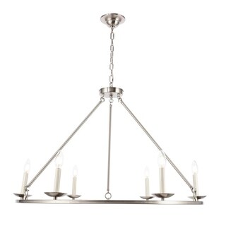 Murni 36-Inch 6-Light Chandelier (UL Listed - Burnished Nickel) - Chandeliers For Bedrooms by Overstock.com