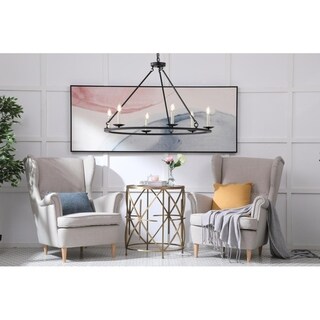 Murni 36-Inch 6-Light Chandelier (UL Listed - Black) - Chandeliers For Bedrooms by Overstock.com