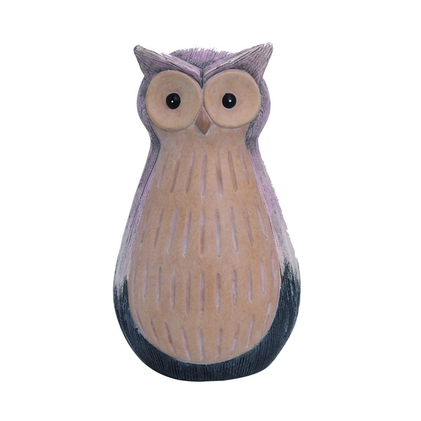 Transpac Terracotta Medium Multicolor Spring Glazed Owl Garden Statuette