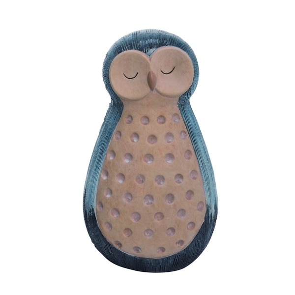 Transpac Terracotta Medium Multicolor Spring Glazed Owl Garden Statuette