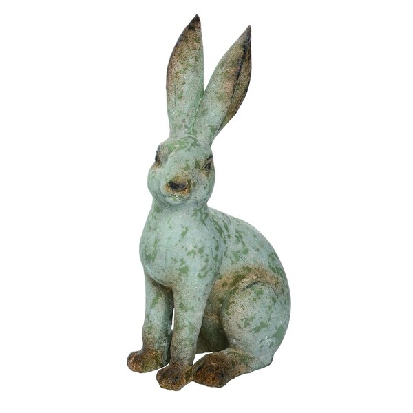 Transpac Resin Medium Gray Easter Rustic Sitting Bunny Statuette