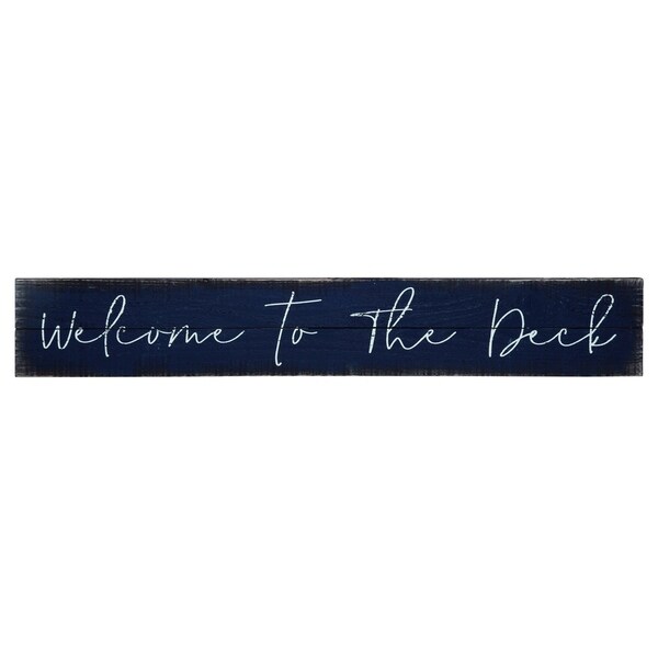 Transpac Wood Blue Spring Welcome Deck Wall Sign Decor