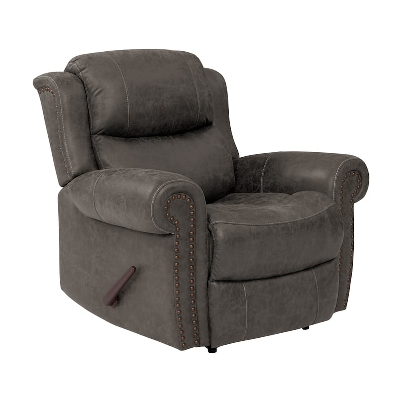 Copper Grove Dilsen Extra Large Rolled Arm Wall Hugger Recliner Chair