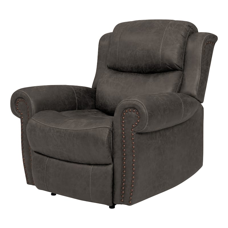 Copper Grove Dilsen Extra Large Rolled Arm Wall Hugger Recliner Chair