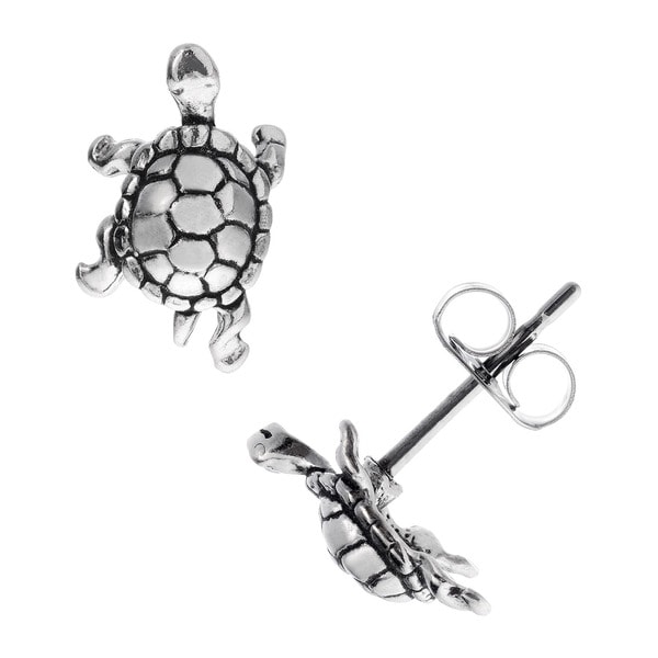 Journee Collection Sterling Silver Turtle Stud Earrings - 10862222 ...