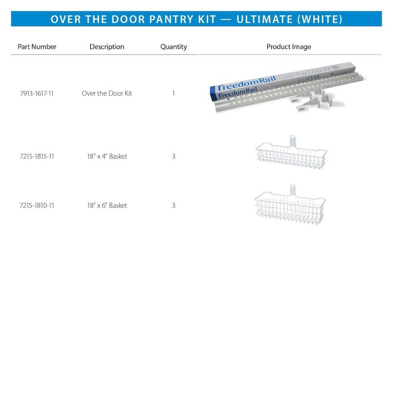 Organized Living Over the Door Pantry Kit - Ultimate Basket