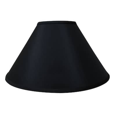 Royal Designs Conical Empire Hardback Lamp Shade with Wide Trim, 5 x 14 x 9.5, Black