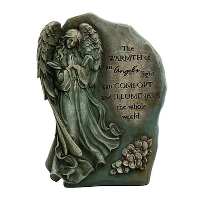 Transpac Resin Gray Spring Memorial Angel Stone