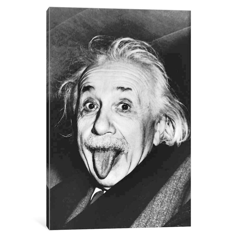iCanvas "Albert Einstein, Sticking His Tongue Out" by Arthur Sasse