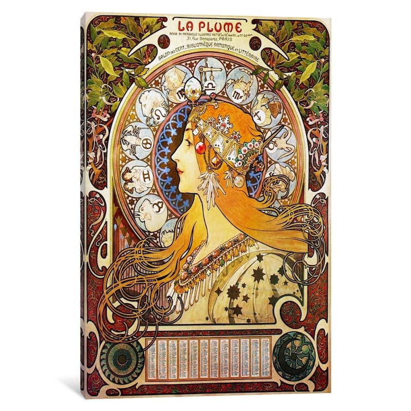 iCanvas "Zodiac (1896)" by Alphonse Mucha