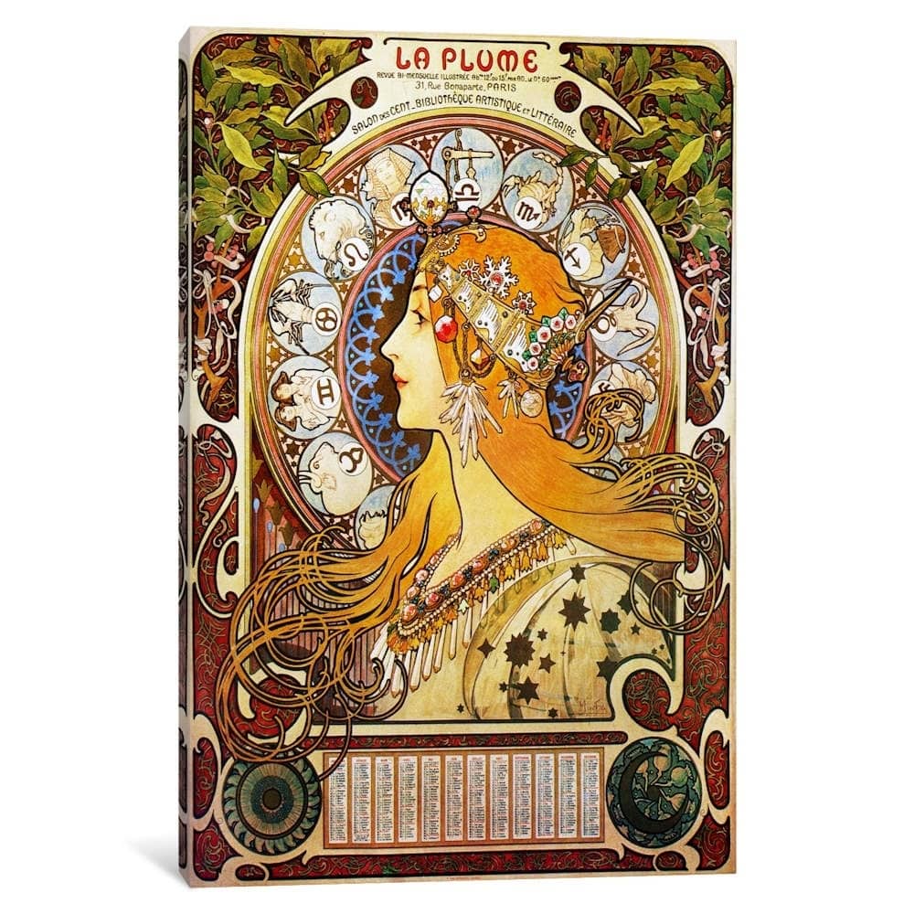 iCanvas "Zodiac (1896)" by Alphonse Mucha