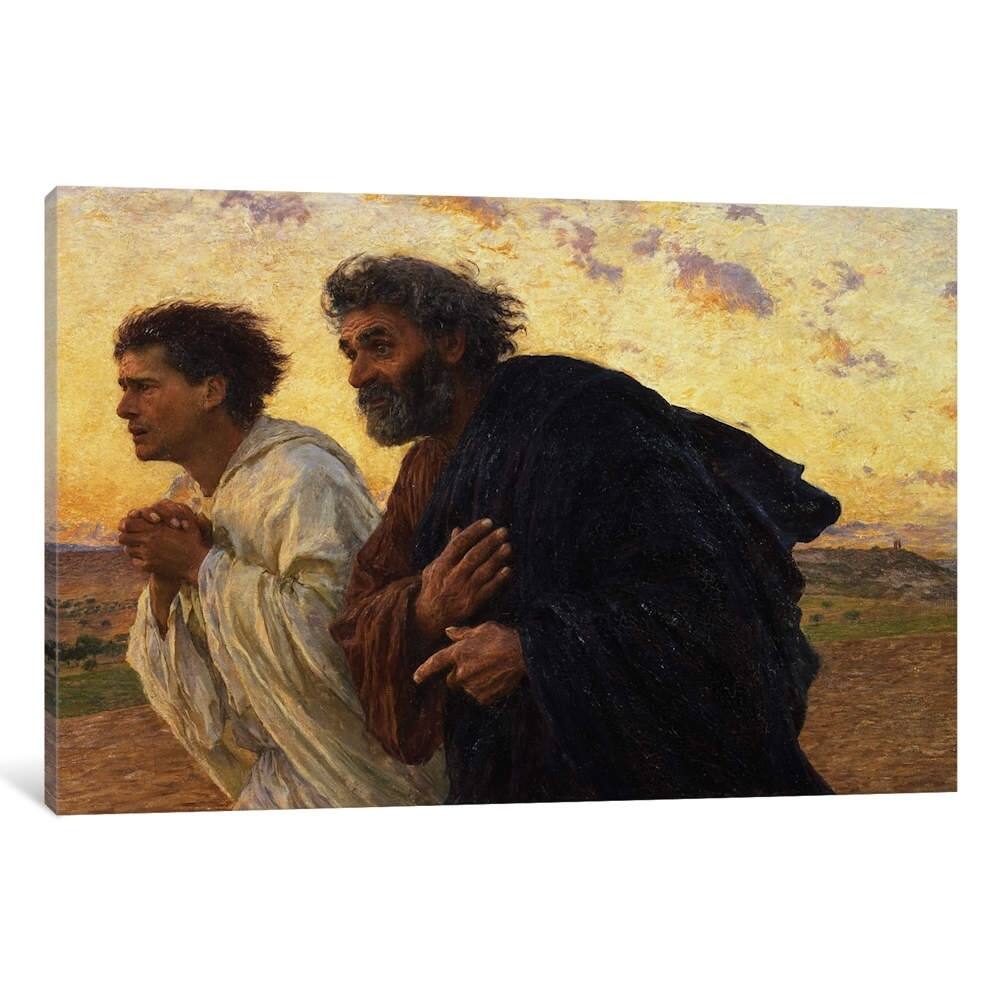iCanvas "The Disciples Peter and John Running to the Sepulchre on the Morning of the Resurrection, c.1898" by Eugene Burnand