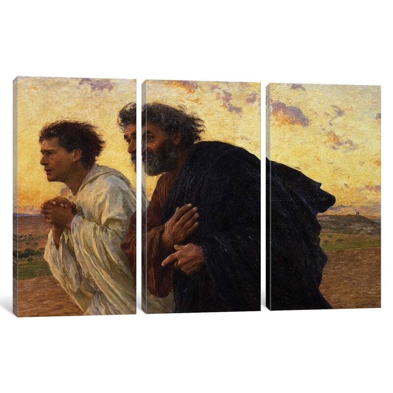 iCanvas "The Disciples Peter and John Running to the Sepulchre on the Morning of the Resurrection, c.1898" by Eugene Burnand