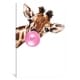 preview thumbnail 1 of 3, iCanvas "Sneaky Giraffe Blowing Bubble Gum" by Big Nose Work