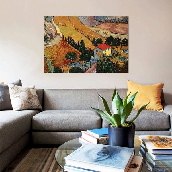 Art Print//Poster Landscape with House and Ploughman Vincent van Gogh