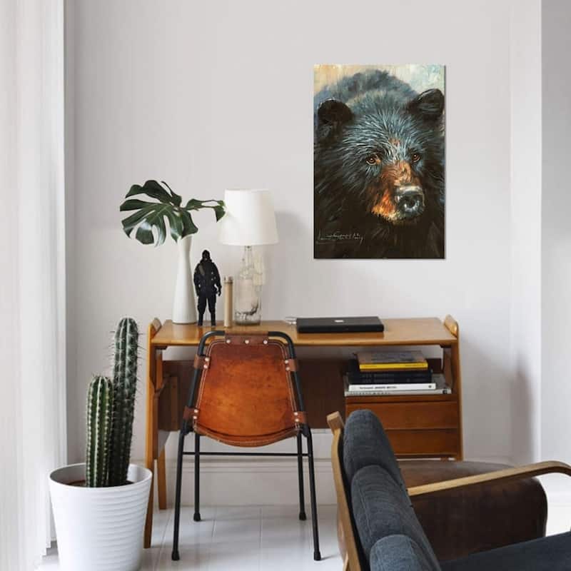 iCanvas "Black Bear" by David Stribbling