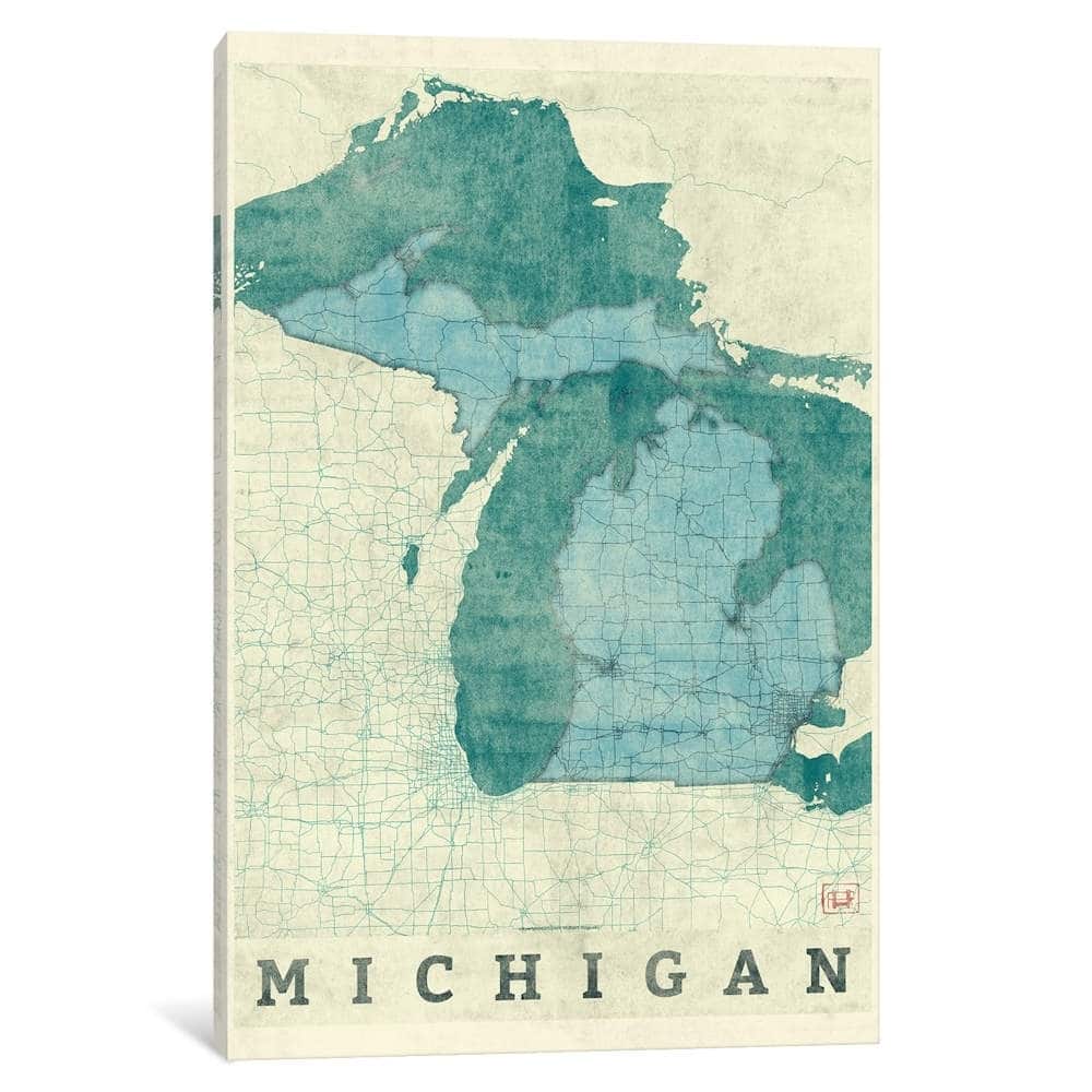 iCanvas "Michigan Map" by Hubert Roguski
