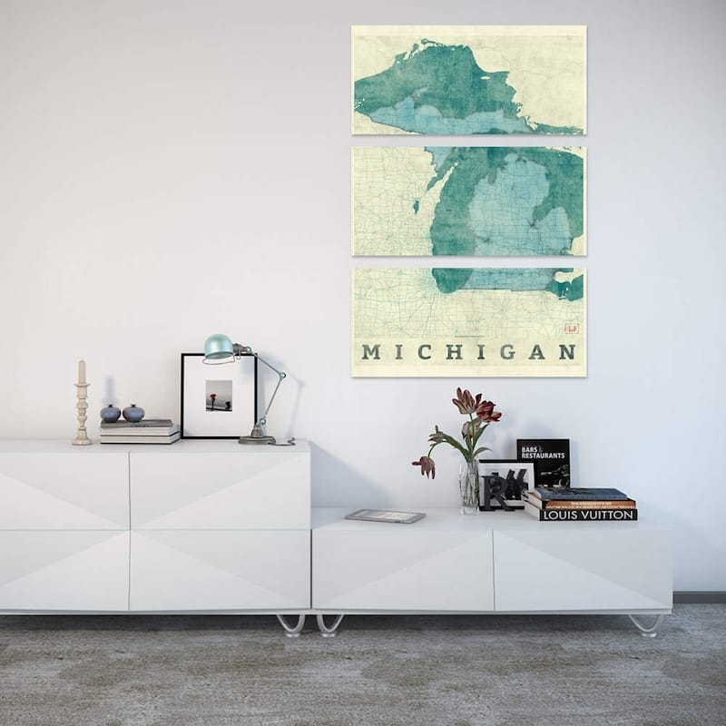 iCanvas "Michigan Map" by Hubert Roguski