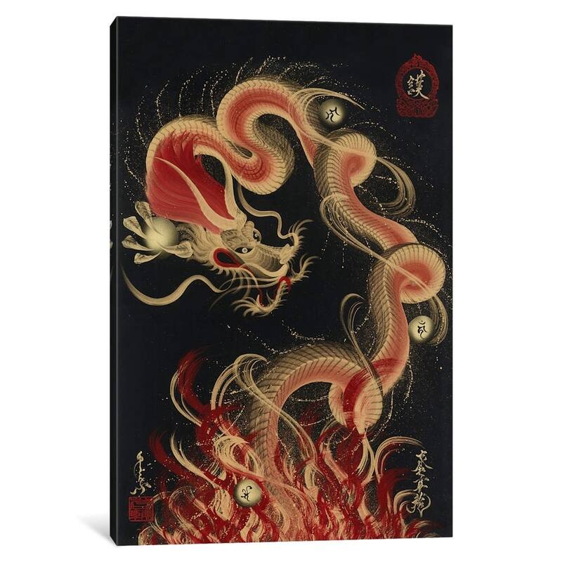 iCanvas "Protective Fire Dragon" by One-Stroke Dragon