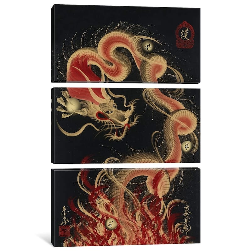 iCanvas "Protective Fire Dragon" by One-Stroke Dragon