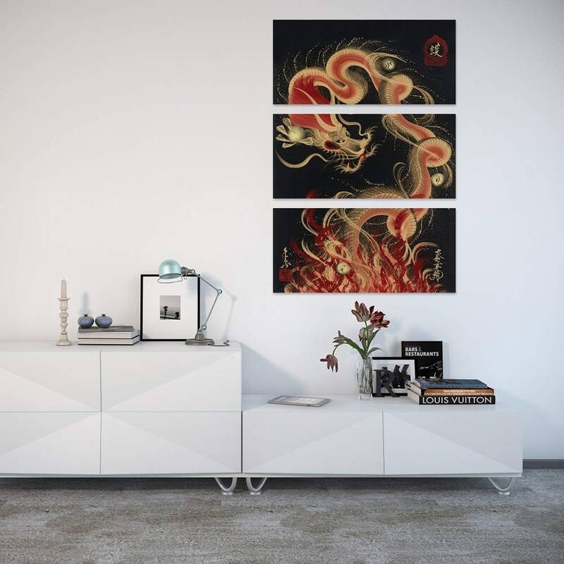 iCanvas "Protective Fire Dragon" by One-Stroke Dragon