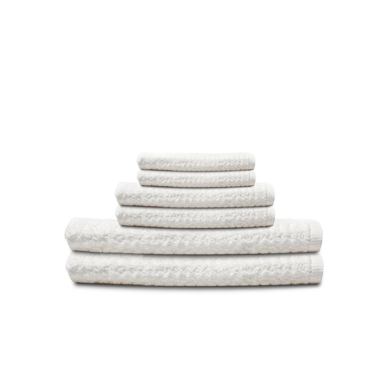 Textured 6-piece Combed Cotton Bath Towel Set - On Sale - Bed Bath & Beyond  - 26637933