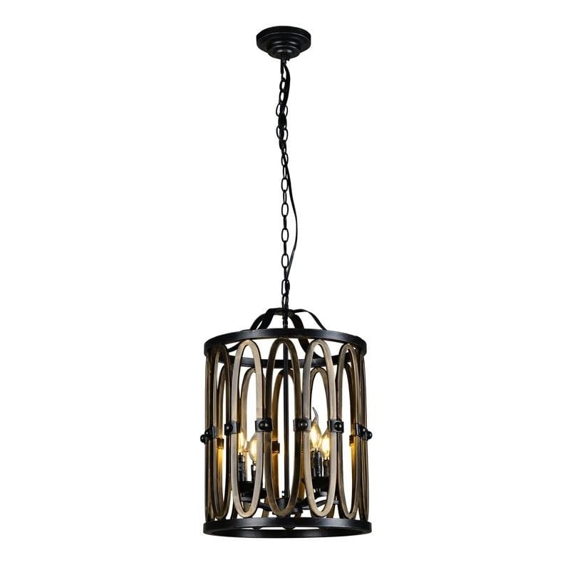 Iron Chandelier - Black and Gold - Large Ornate Metal Hanging - Chandeliers For Bedrooms by Overstock.com