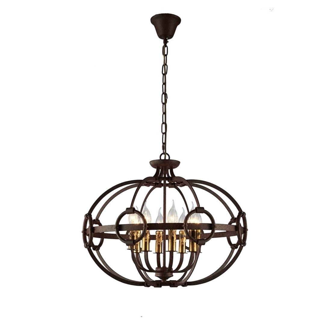 8 Light Iron Orb Chandelier - Chandeliers For Bedrooms by Overstock.com