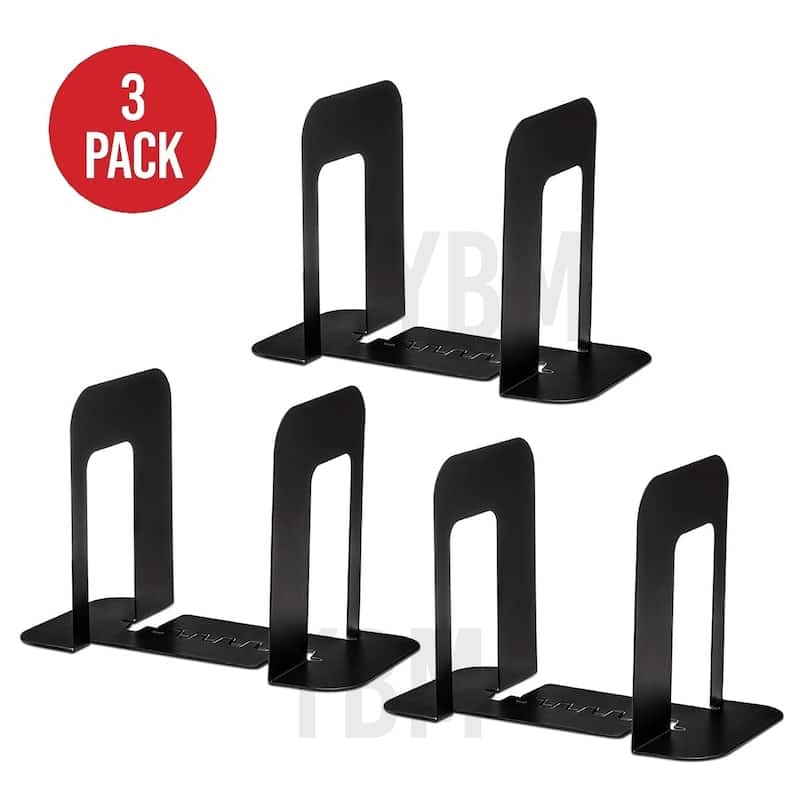 Ybm Home Metal Bookends Desk Book Holder for Books, Magazines, 3 Pairs 2483vc-3