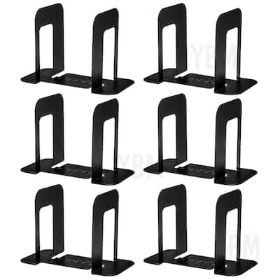 Ybm Home Metal Bookends Desk Book Holder for Books, Magazines, 6 pairs 2483vc-6