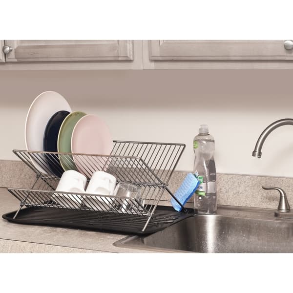 Ybm Home Steel Collapsible Dish Drying Rack Foldable Kitchen Steel Collapsible Dish Drying Rack