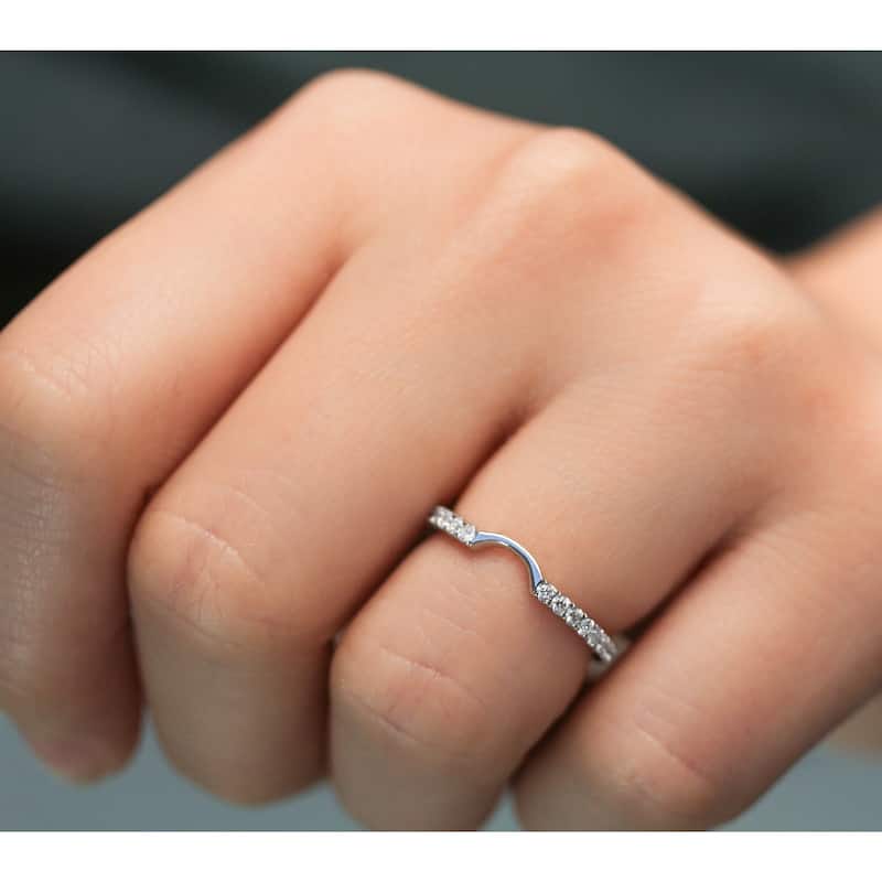 Annello by Kobelli 1/3ct TDW Diamond Notched Wedding Band