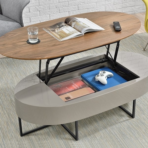 Hansel Walnut Oval Lift Top Coffee Table Free Hansel Walnut Oval Lift Top Coffee Table Free