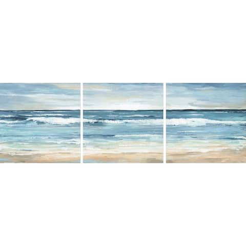Handmade Blue Waves Triptych