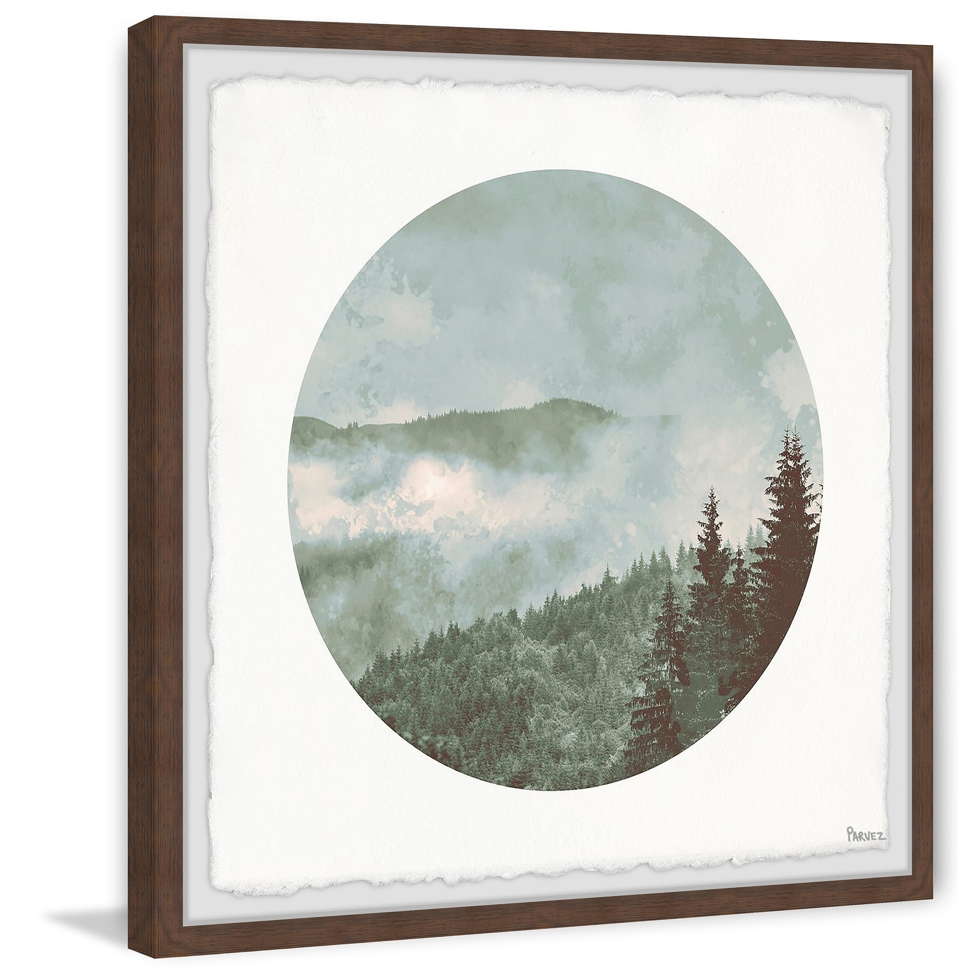 Handmade Round Forest Framed Print Overstock