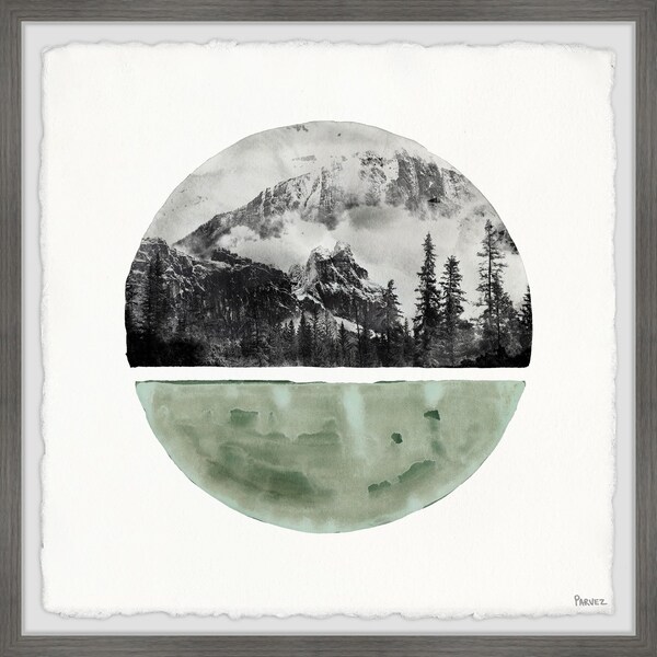 Handmade Green Cold Mountain Framed Print. Opens flyout.