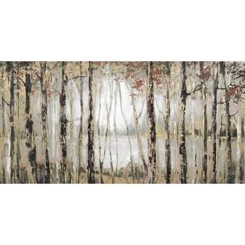 Handmade Autumn Lake Print on Wrapped Canvas
