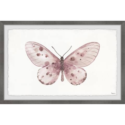 Handmade Pink Rose Butterfly Framed Print