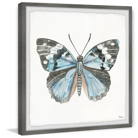 Handmade Ocean Blue Shade Butterfly Framed Print