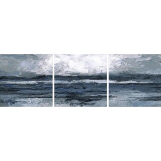 Handmade Dark Vast Ocean II Triptych - Bed Bath & Beyond - 26640804