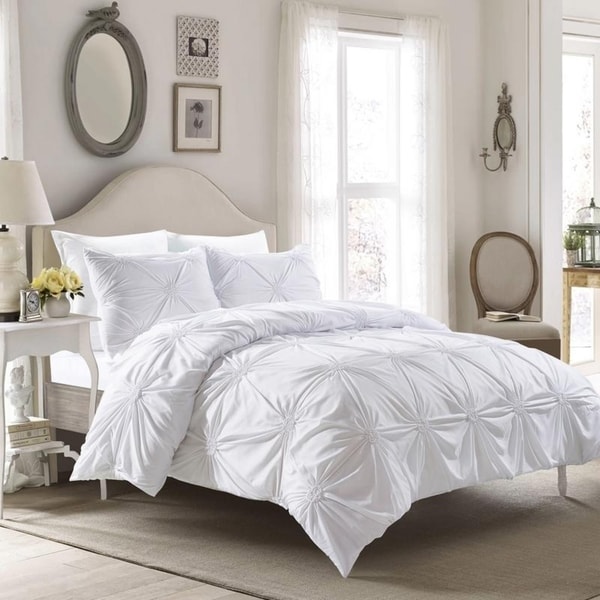 Elise Comforter Set White-Machine Washable - Includes 1 ...