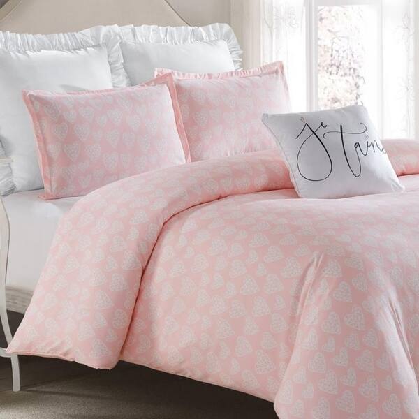 Shop Crystal Heart Comforter Set Pink Machine Washable Includes