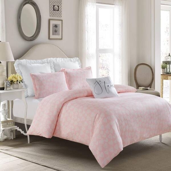 Shop Crystal Heart Comforter Set Pink Machine Washable Includes